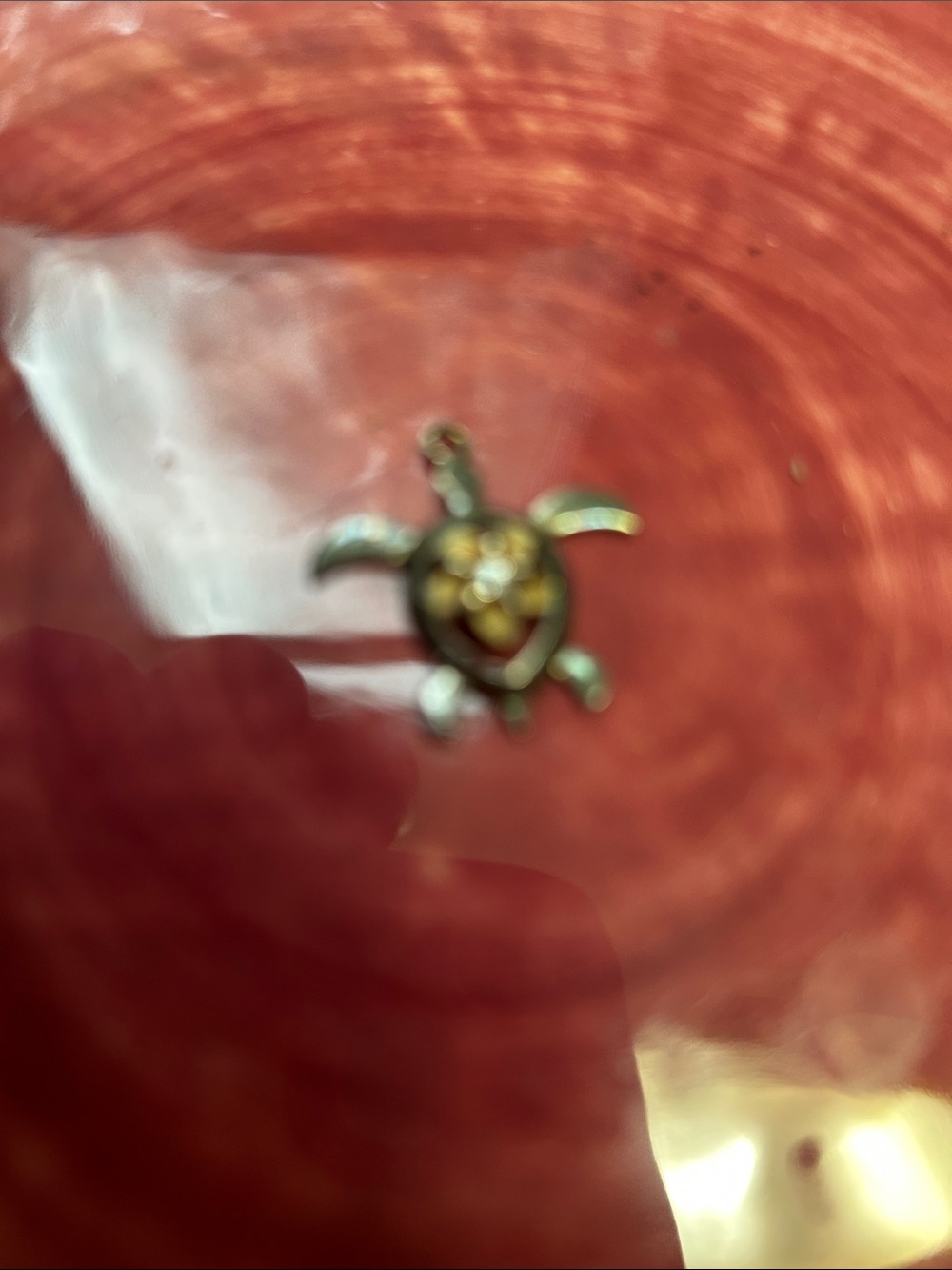 Sea Turtle Charm Pendant in Gold and Green Sterling Silver